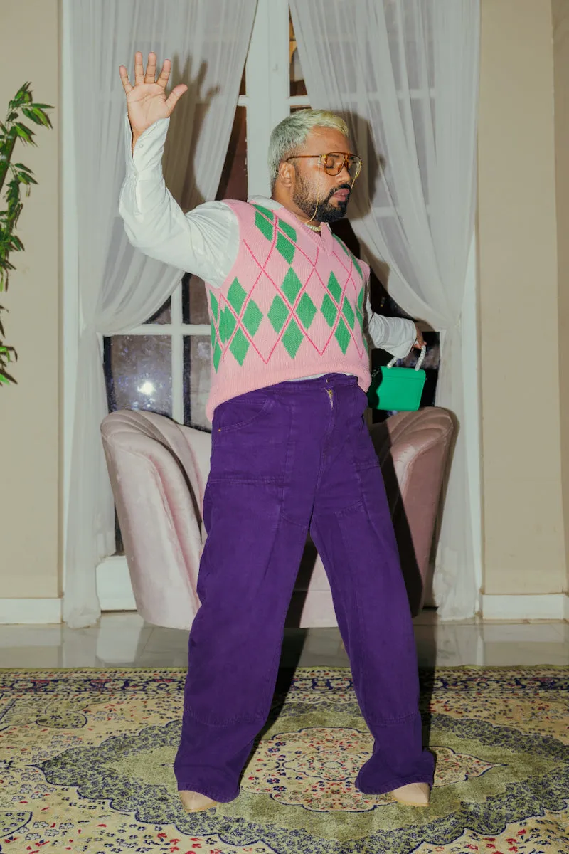 Violet Panelled Straight Jeans