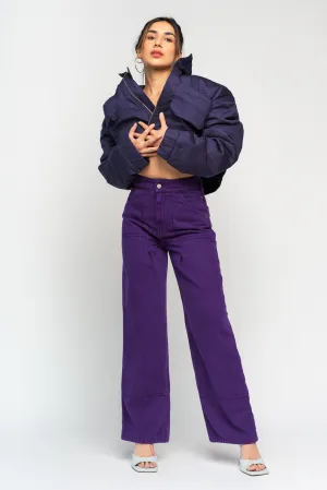 Violet Panelled Straight Jeans