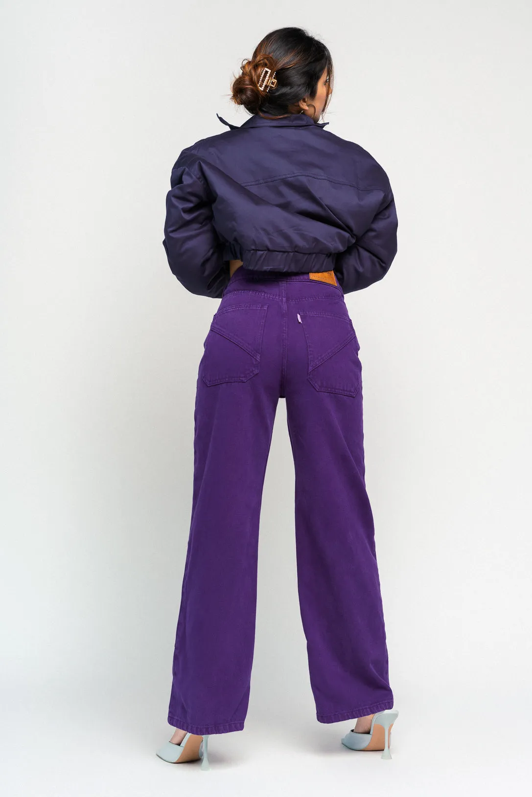 Violet Panelled Straight Jeans