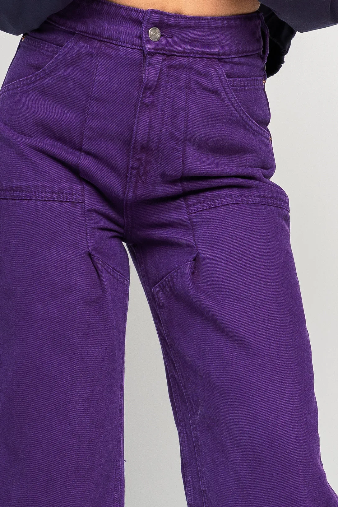 Violet Panelled Straight Jeans