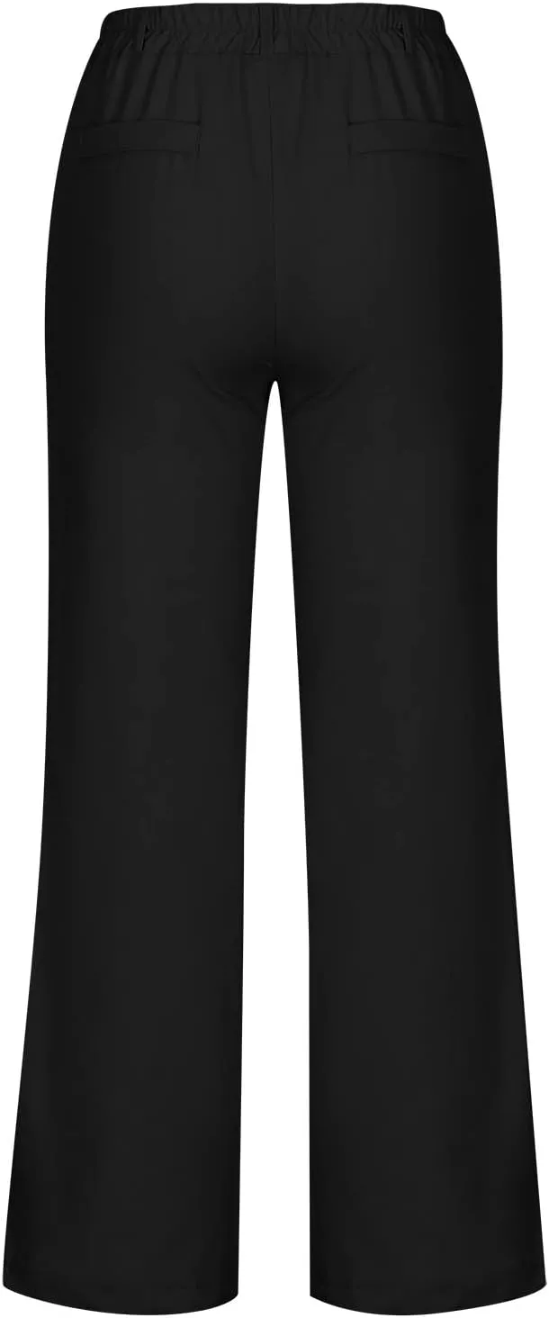 Wide Leg Linen Pants for Women Summer High Waist Loose Breathable Casual Pants Resort Wear Lightweight Skinny Trousers