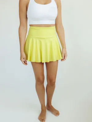 Yellow "Kenzie" Active Skirt with Shorts Liner