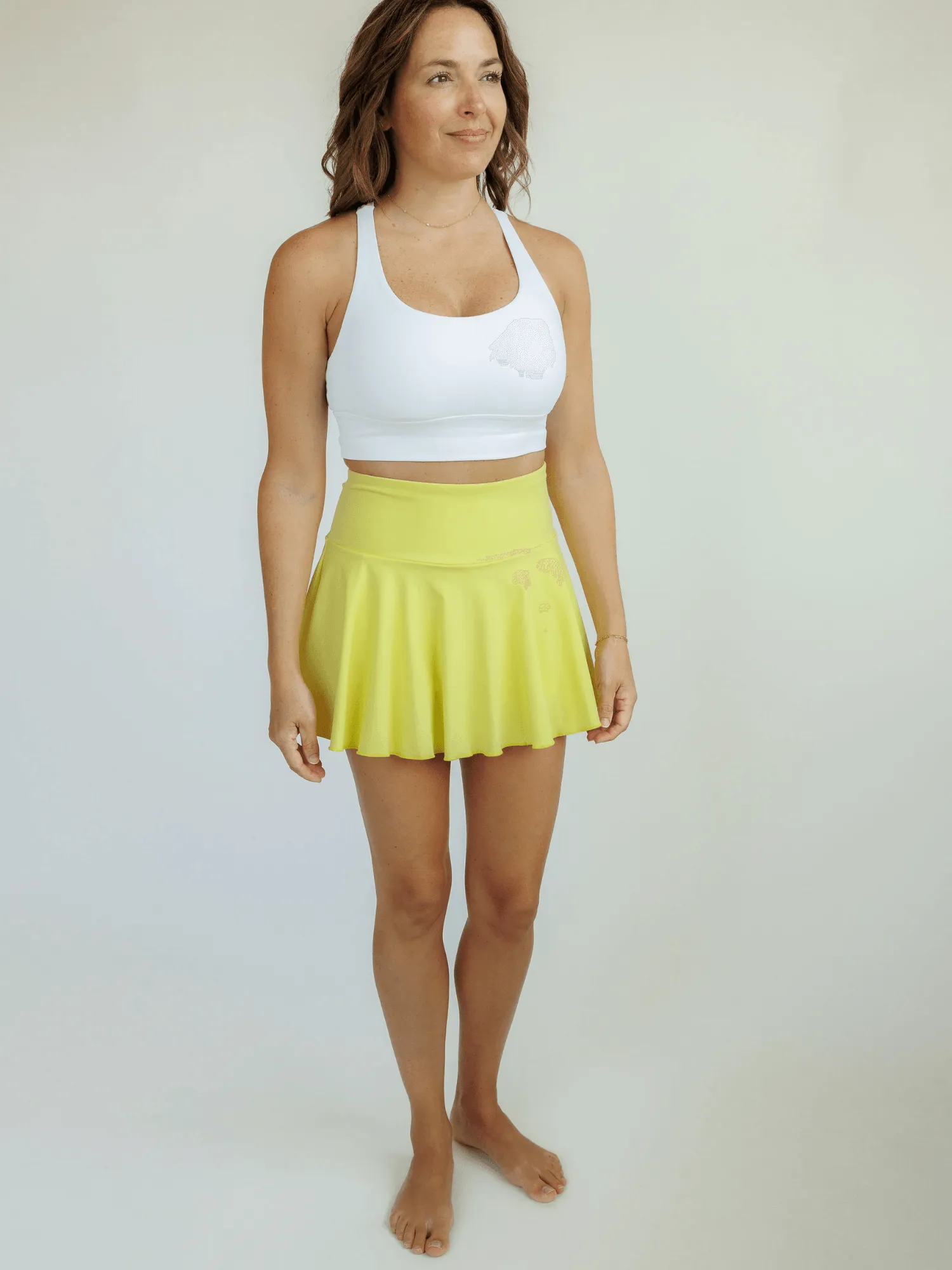Yellow "Kenzie" Active Skirt with Shorts Liner